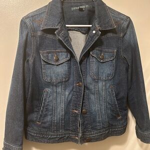 Women's Classic Denim Jacket - Dark Blue